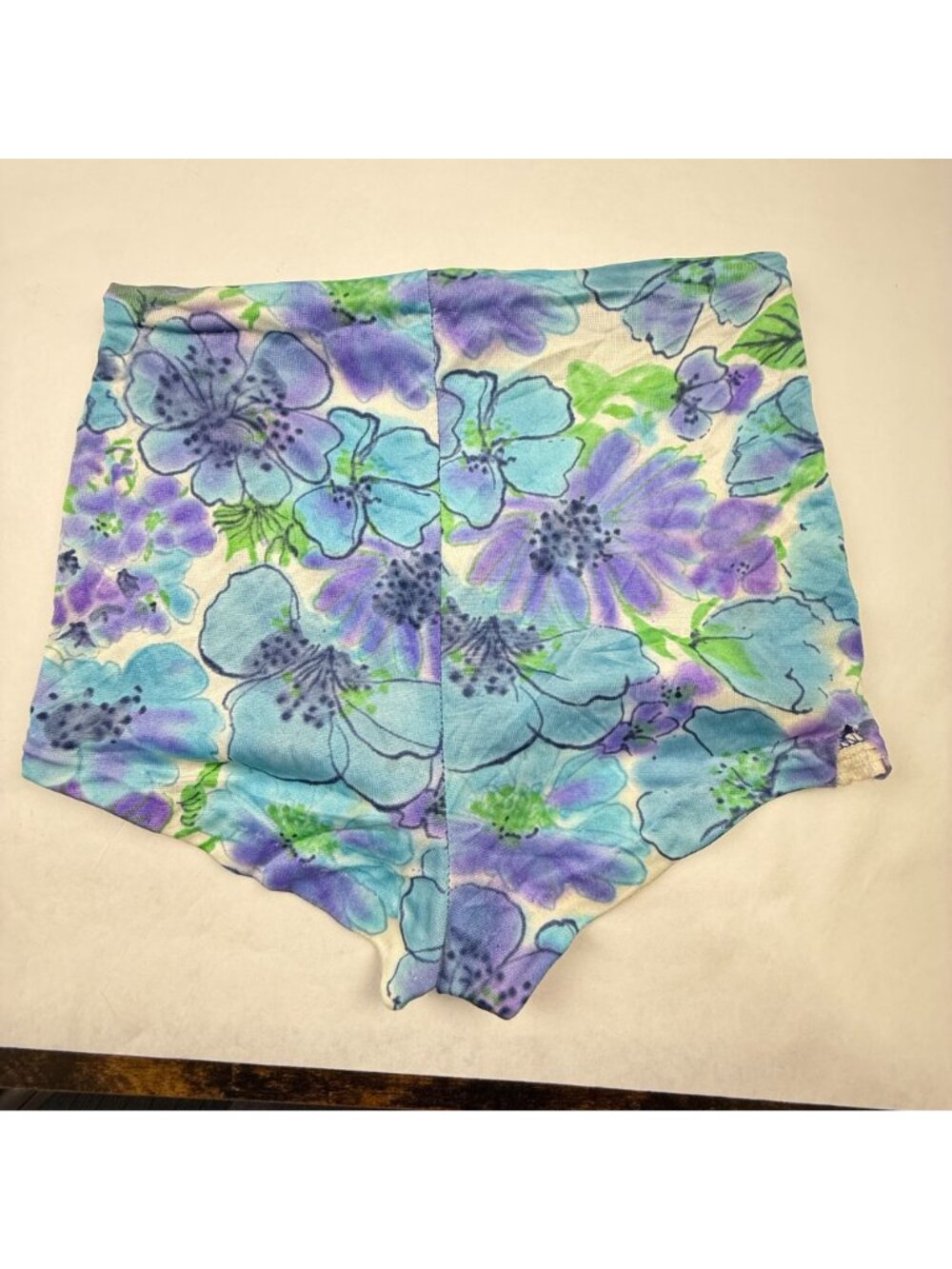 Vintage Sirena Blue Purple Floral 2pc Bathing Suit Size 10 Needs Repairing As-Is - Picture 5 of 13